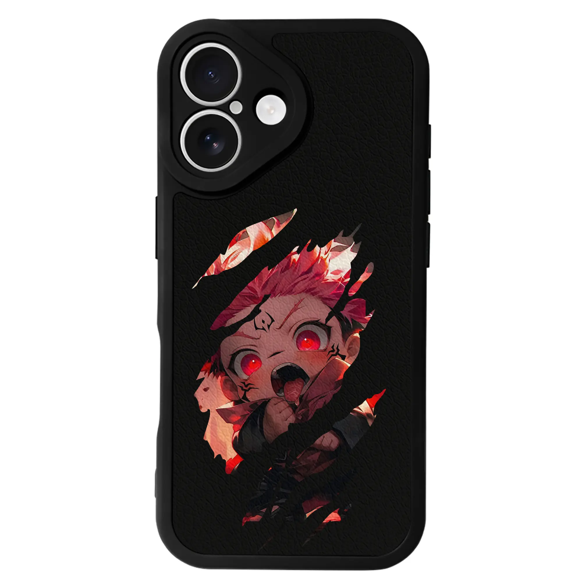 呪術廻戦 グッズ,虎杖 悠仁 - IPhone 16シリーズ対応 ・ シリコンスマホケース ・ レザー調 ・ 高精度フィット ・ 耐衝撃 ・ ワイヤレス充電対応 ・ 精密カット